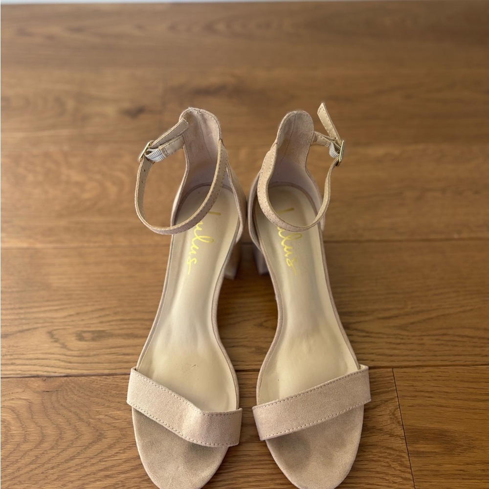 Lulu's Nude Ankle Strap Heels